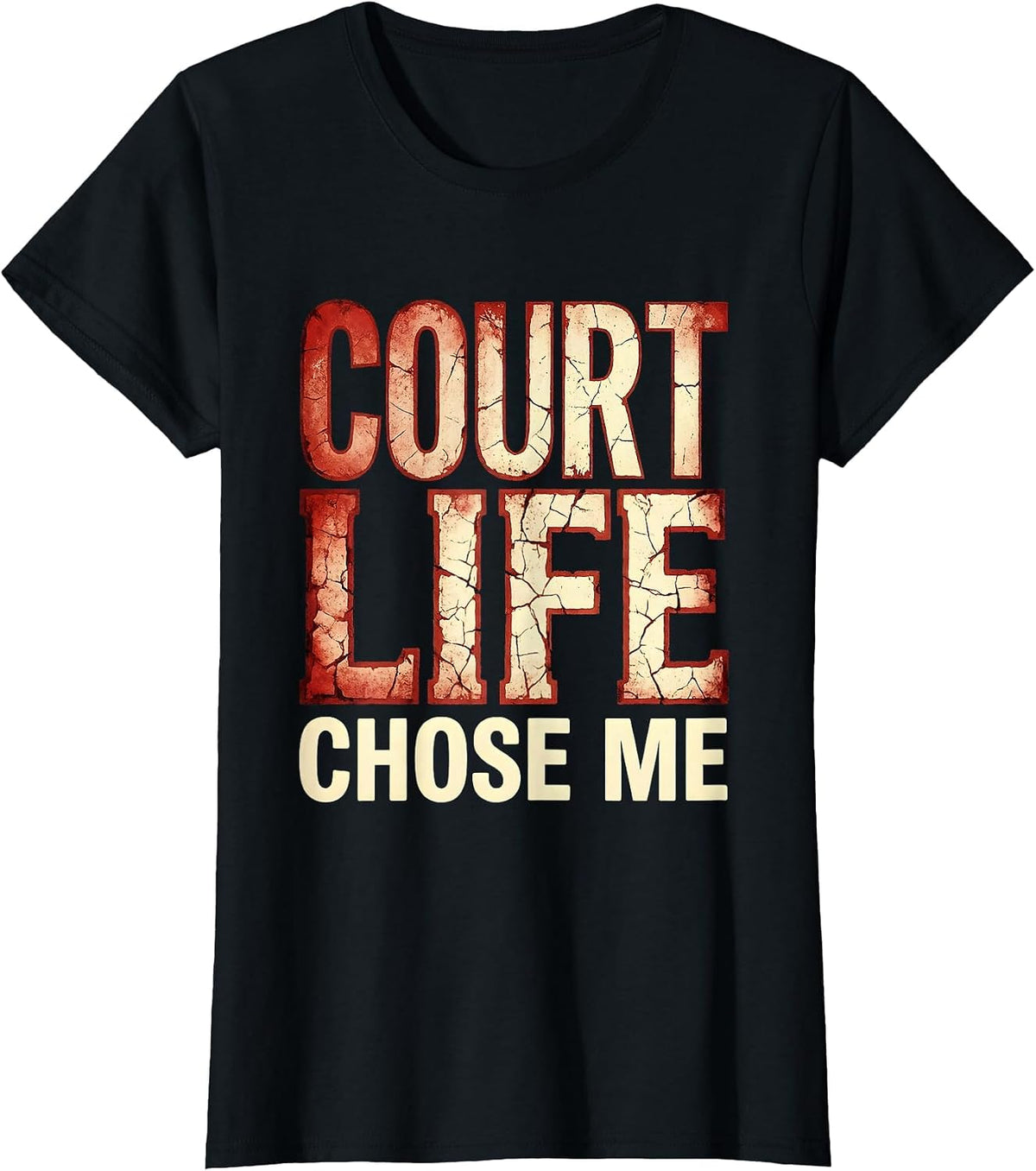Court Life Chose Me Tennis Graphic Design T-Shirt - Black
