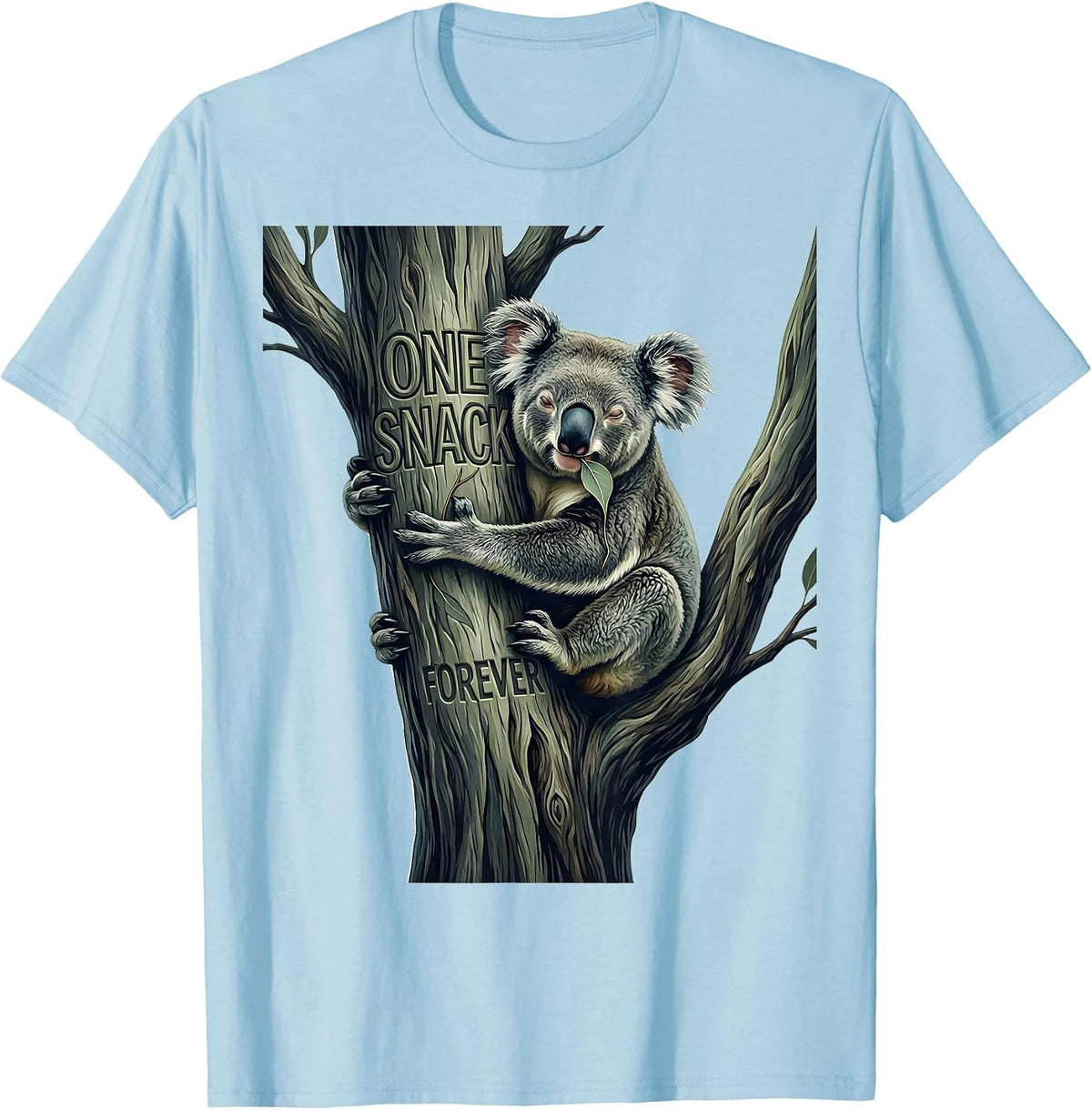 Men's One Snack Forever Funny Koala Animal Lover Cute Humor T-Shirt - Baby Blue