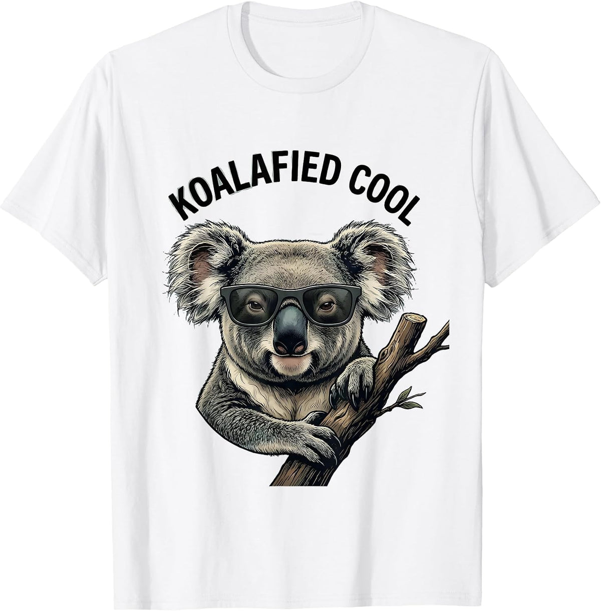 Men's Koalafied Cool Funny Animal Lover Sunglasses Wildlife T-Shirt - White