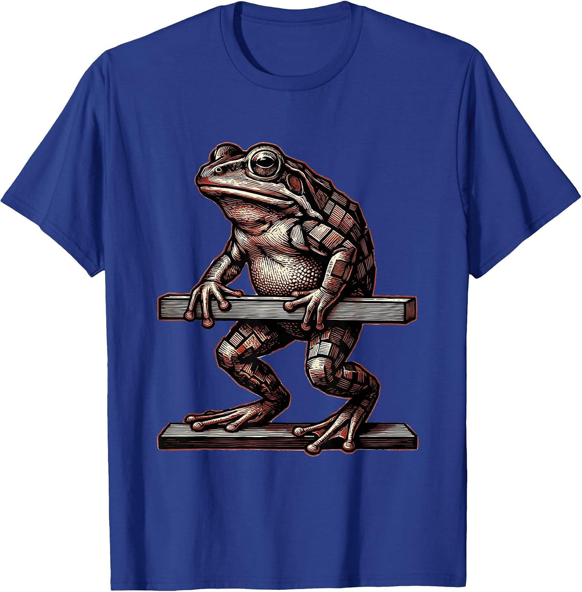 Men's Frog Teacher Letterpress Profession Humor T-Shirt - Royal Blue