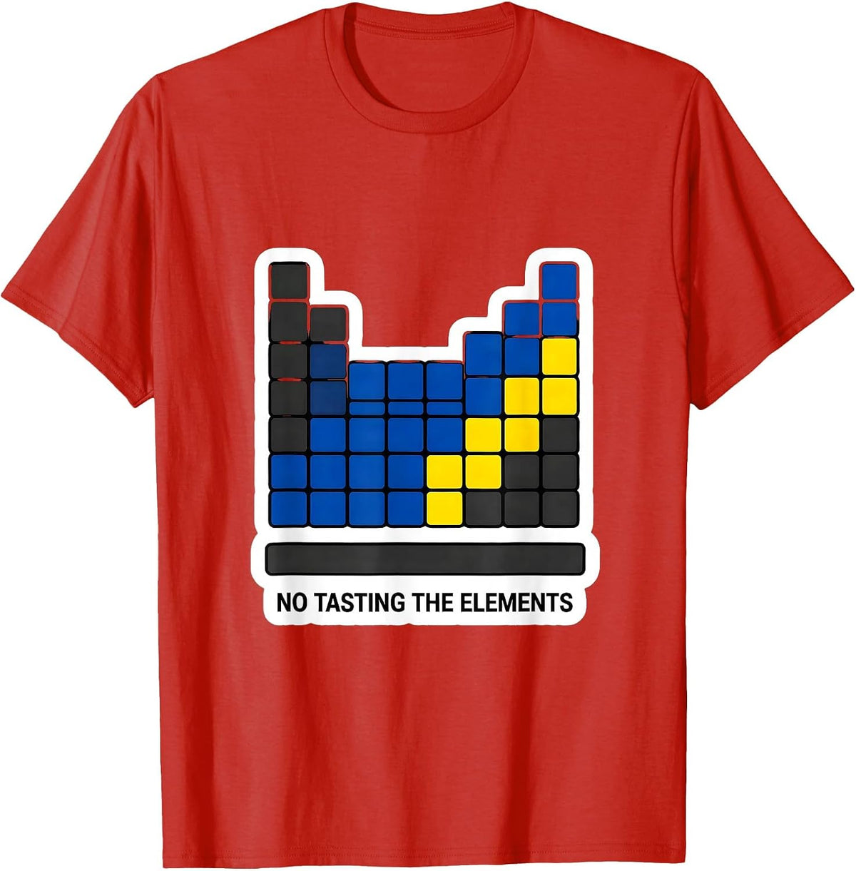 Men's No Tasting The Elements Funny Periodic Table Chemistry T-Shirt - Red