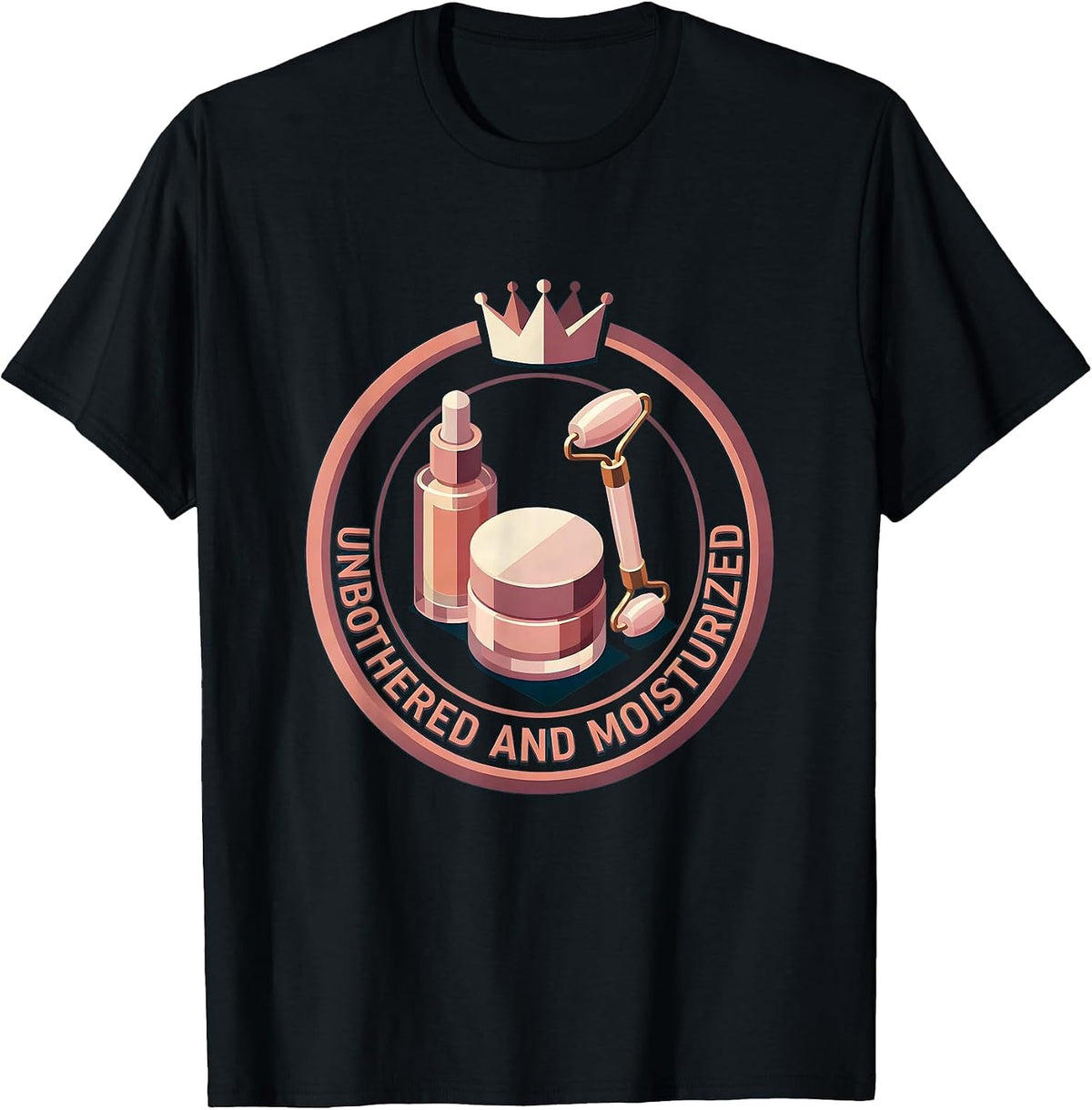 Men's Unbothered and Moisturized Novelty Design T-Shirt - Black
