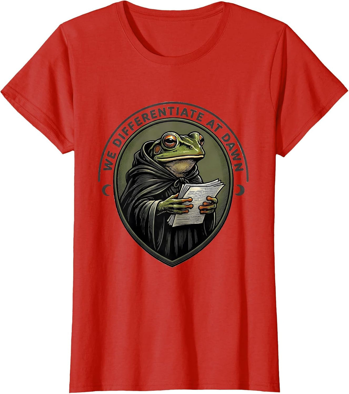 Women's We Differentiate At Dawn Funny Frog Teacher Back to School T-Shirt - Red