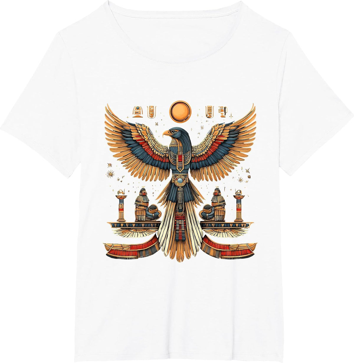 Ancient Egypt Falcon Egypt Mythology Egyptology Egyptian God T-Shirt - White