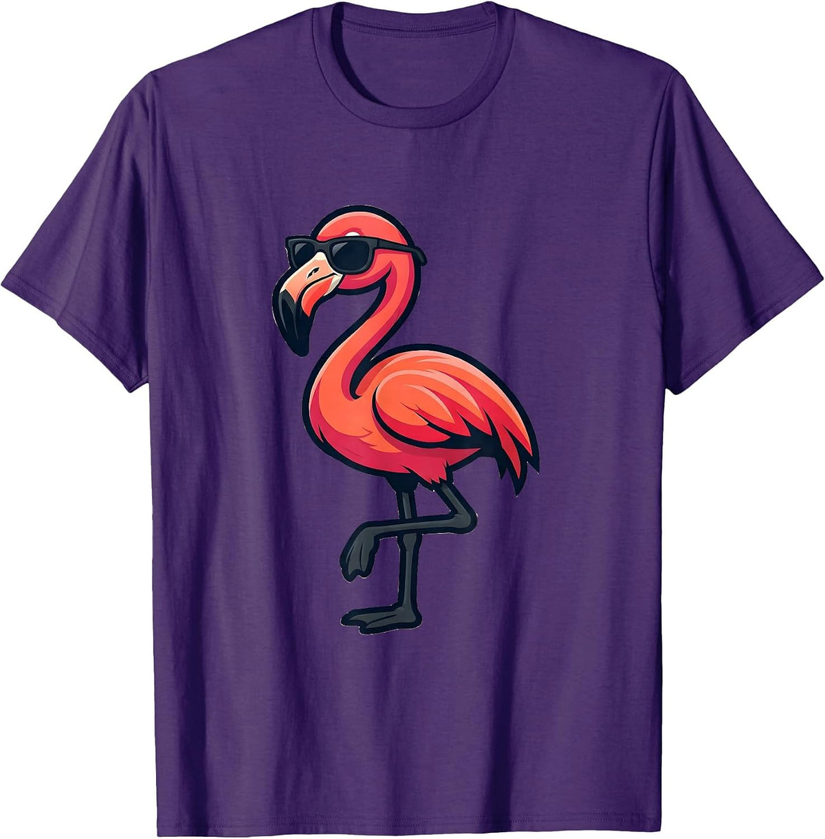 Flamingo Mascot Cool Novelty Bird Lover Gift T-Shirt, Men, Purple, X-Large - As Pictured