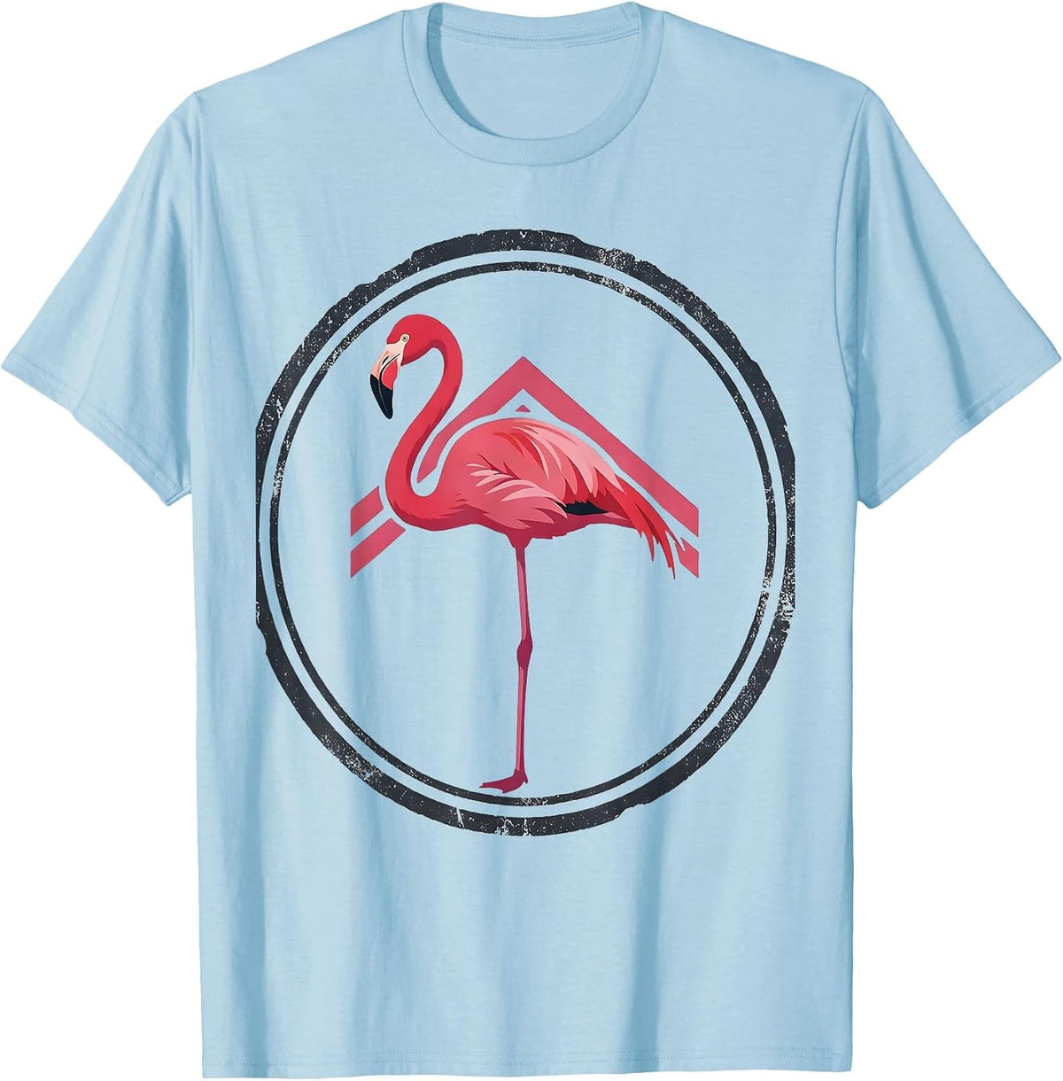 Flamingo Seal Novelty Humor Tropical Bird Lover T-Shirt - Baby Blue