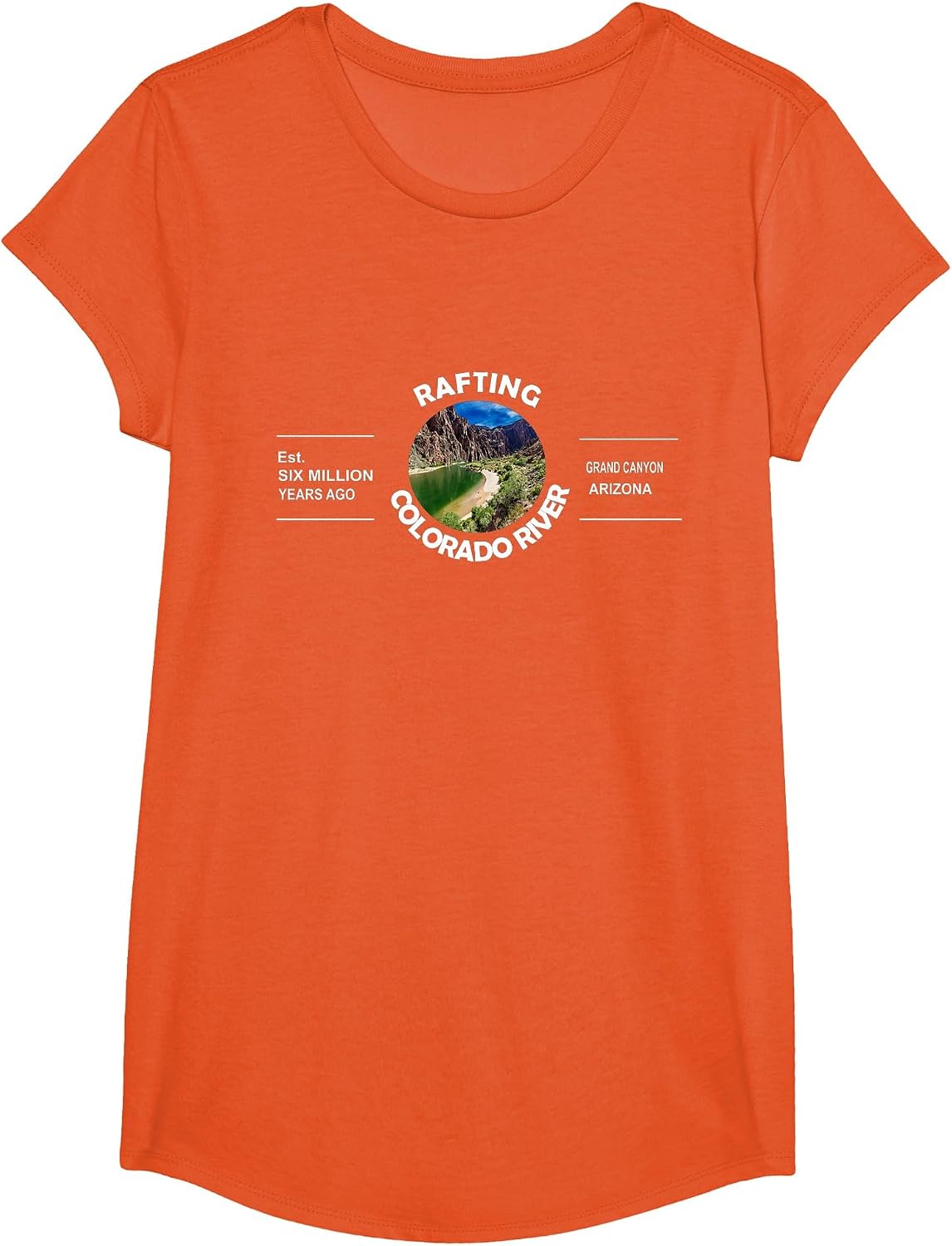 Rafting Colorado River Grand Canyon Arizona T-Shirt - Girls Orange