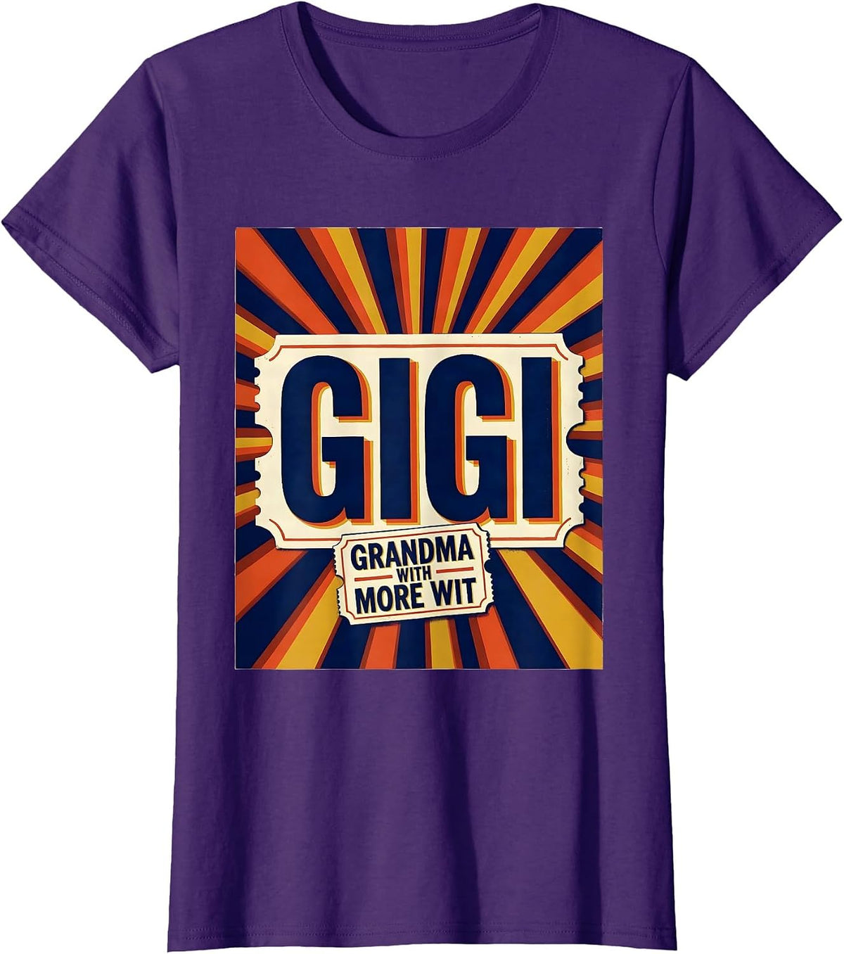 Women's Gigi Grandma With More Wit Funny Grandmother Gift T-Shirt - Purple