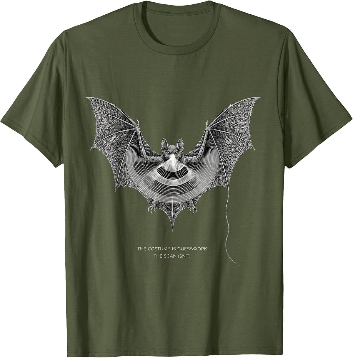 The Costume Is Guesswork. The Scan Isn't. Halloween T-Shirt - Olive Green