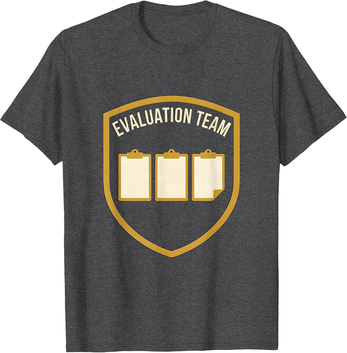 Men's Evaluation Team Emblem School Psychologist Staff T-Shirt - Dark Heather Grey