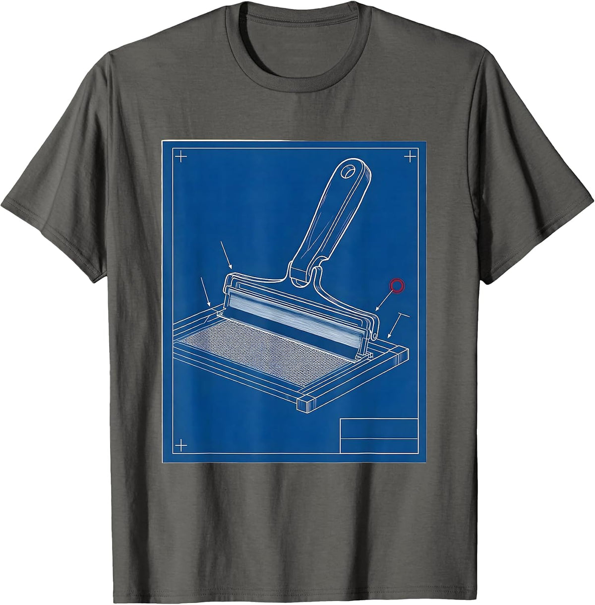 Blueprint Squeegee Artist Art Teacher Technical Humor T-Shirt - Asphalt Grey