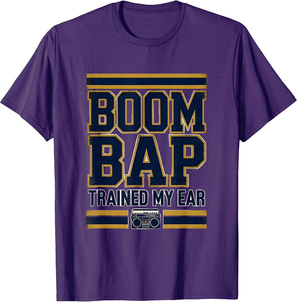 Boom Bap Trained My Ear Vintage Hip-Hop Rap Lyric Nostalgia T-Shirt - Purple