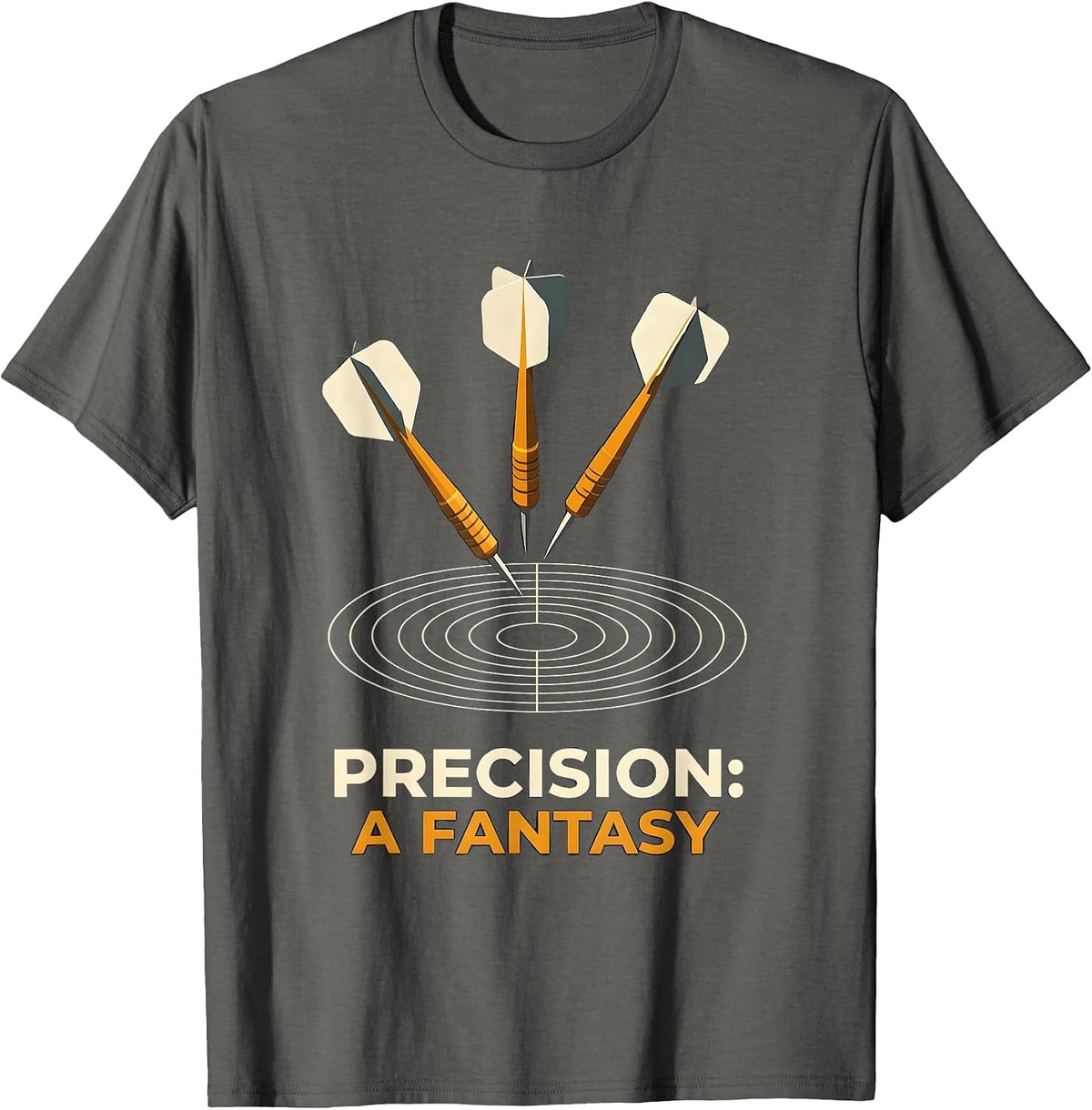 Men's Precision A Fantasy Isometric Dart Player Pub Humor Gift T-Shirt - Asphalt Grey