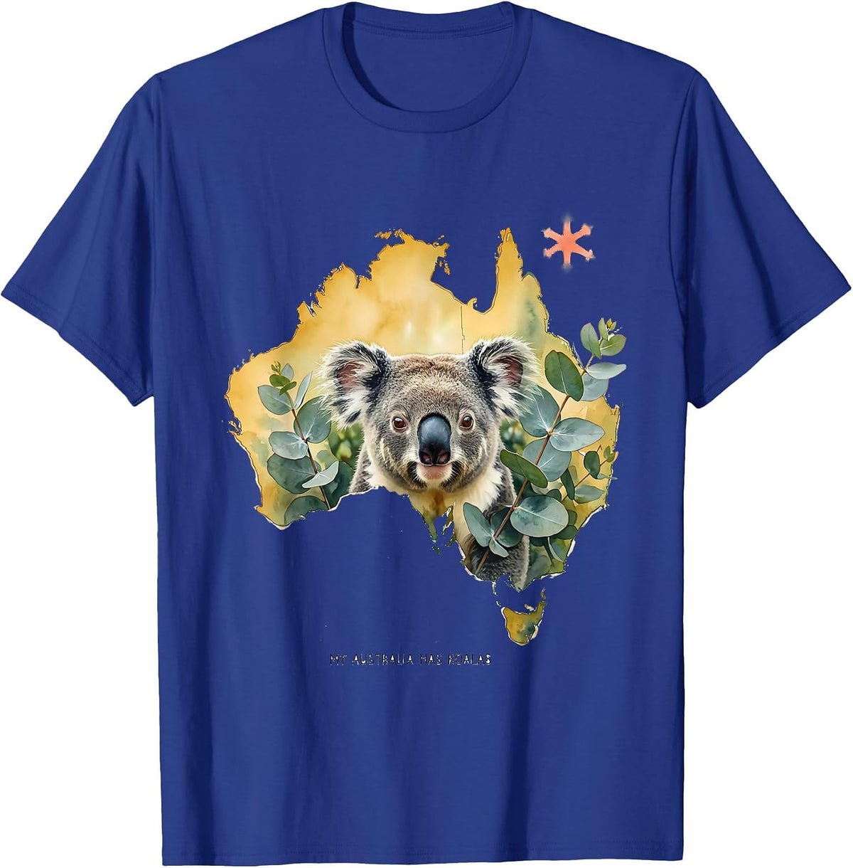 My Australia Has Koalas Watercolor Kangaroo Koala Animal T-Shirt - Royal Blue