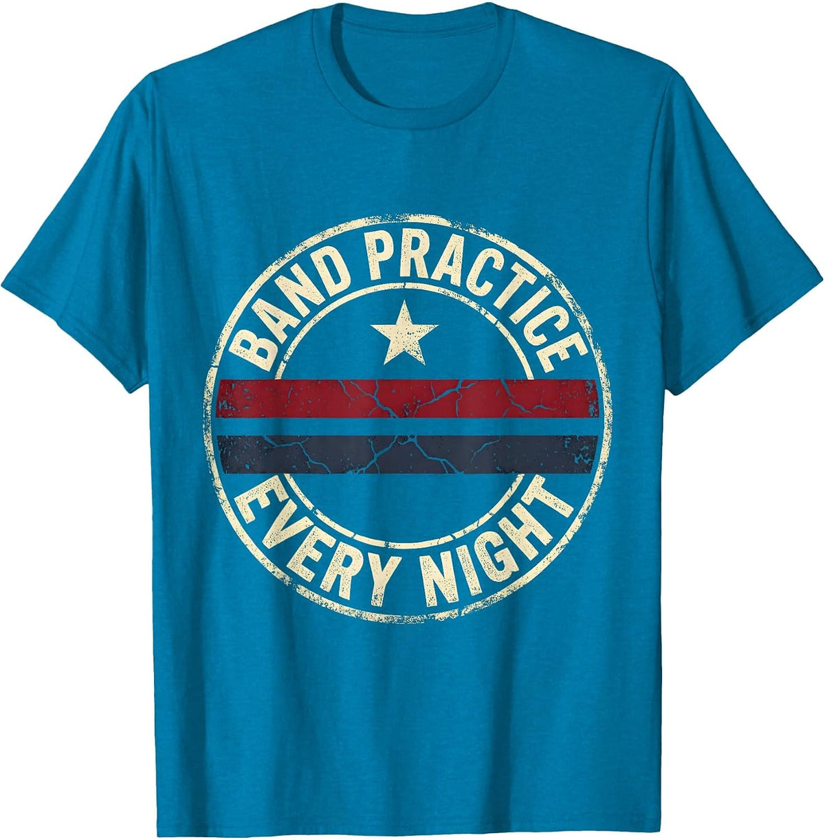 Band Practice Every Night Musician Design T-Shirt - Sapphire Blue