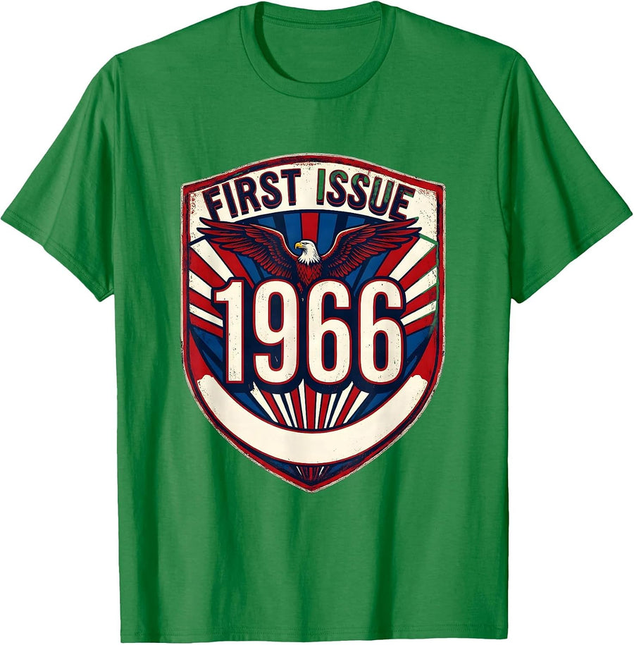 Men's First Issue 1966 Vintage Stamp 60th Birthday Gift Men Women T-Shirt - Kelly Green