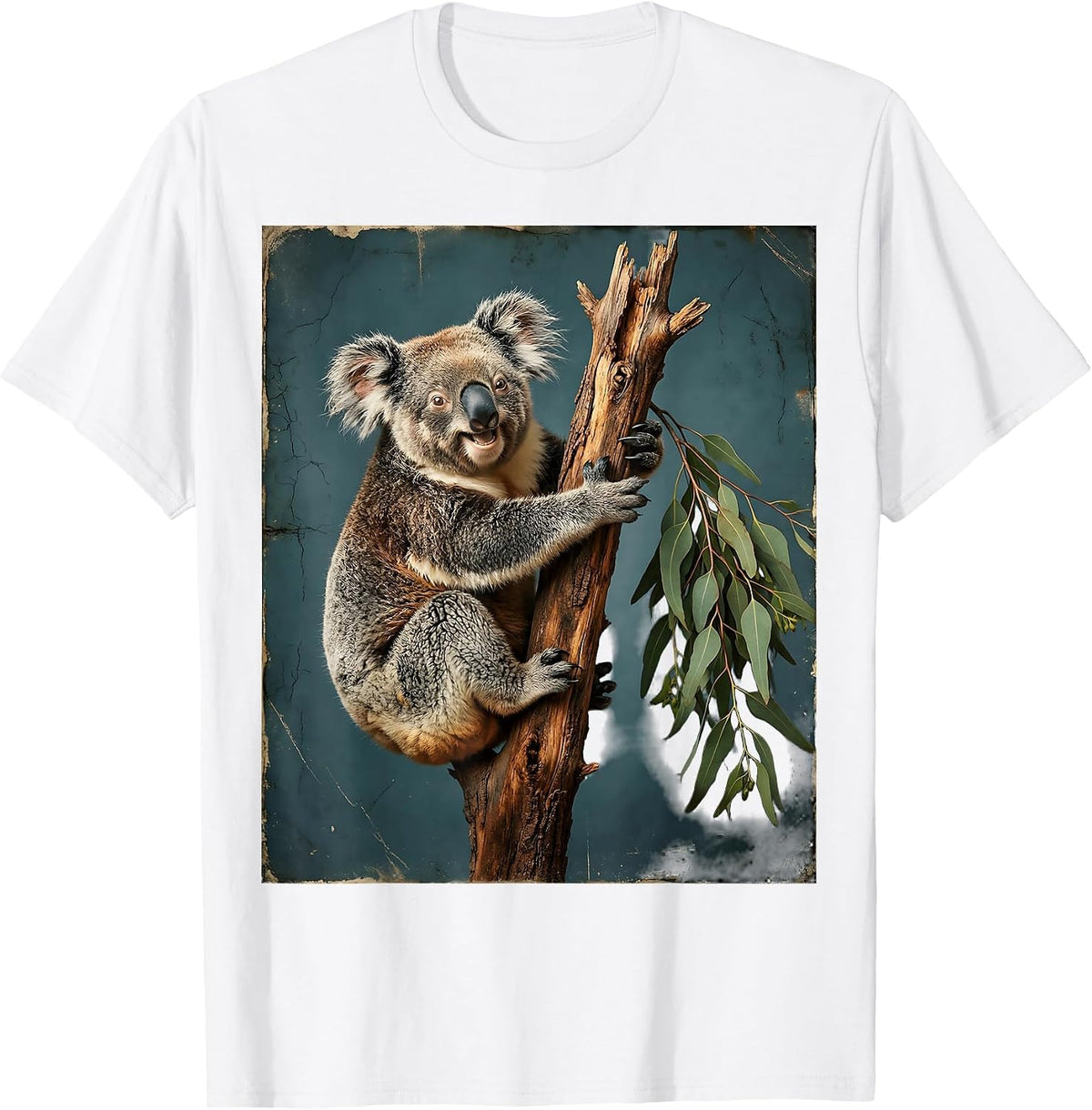 Men's Derpy Koala Hugging Wrong Tree Branch T-Shirt - White