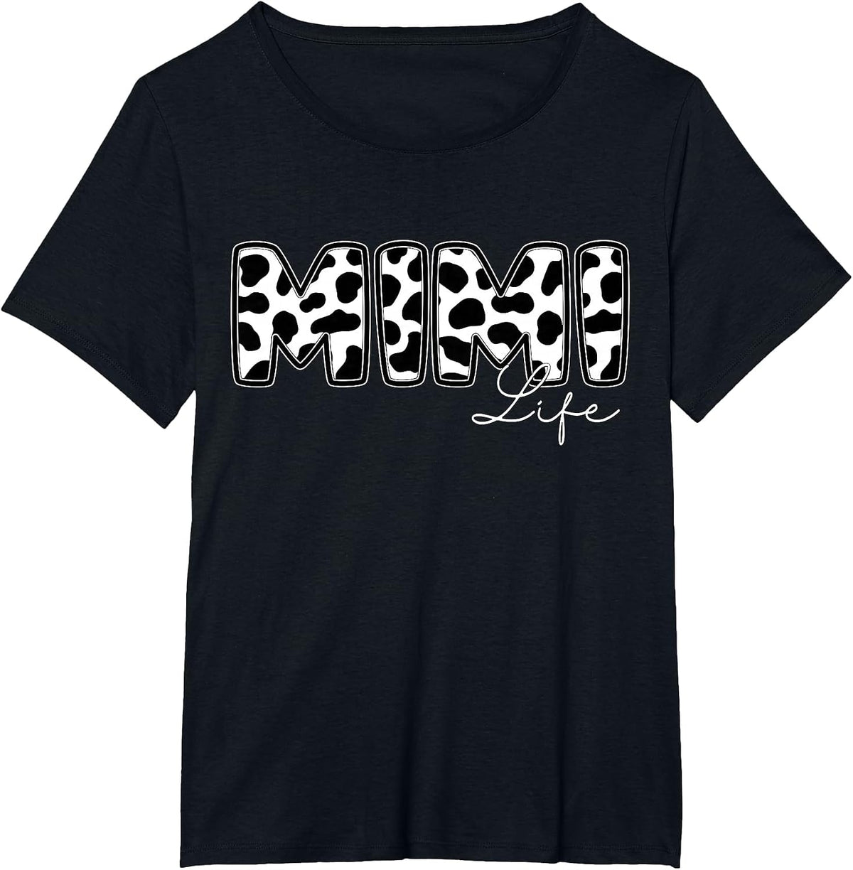 Mimi Life Cow Print Family Matching T-Shirt - Black