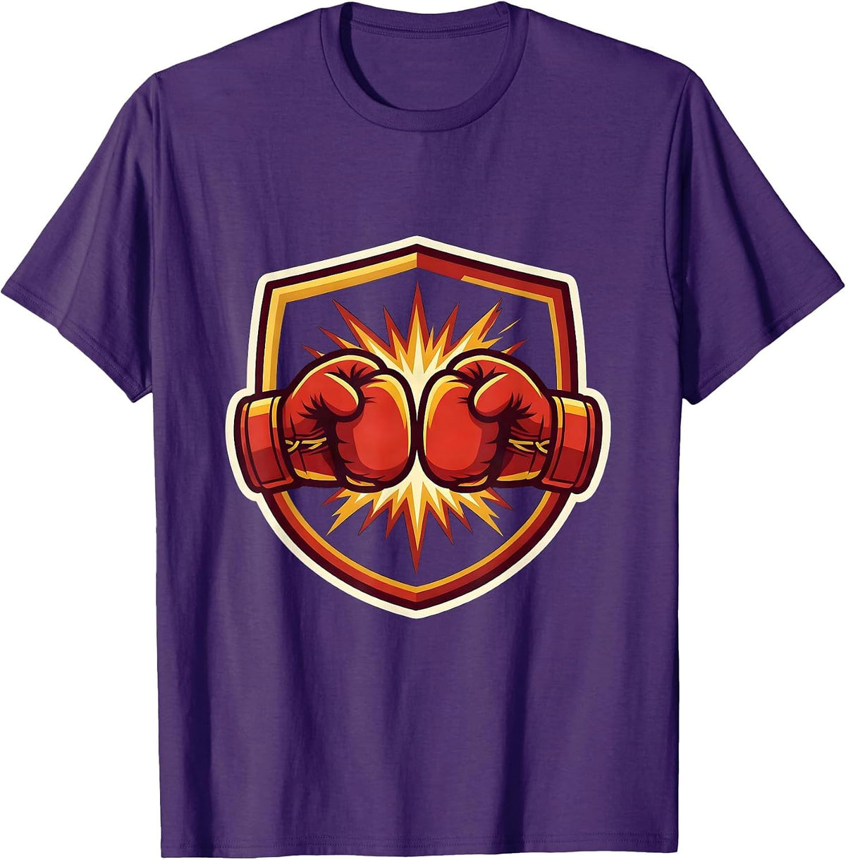 Men's Boxing Gloves Clash Sparks Graphic Tee T-Shirt - Purple