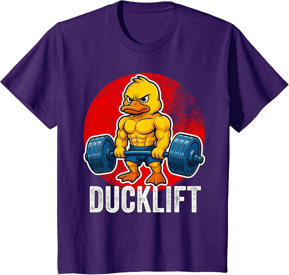 Funny Duck Ducklift Gym Weightlifting Lovers Men Boys T-Shirt - Purple