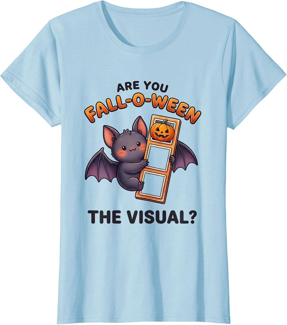 Women's Are You Fall-O-Ween The Visual Cute Kawaii Teacher Halloween T-Shirt - Baby Blue