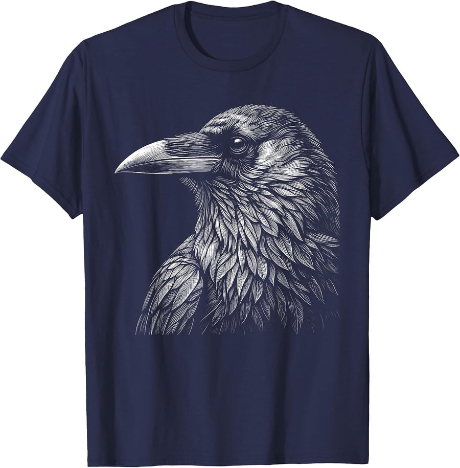 Black Crow Raven Beautiful Raven Bird T-Shirt - Navy Blue