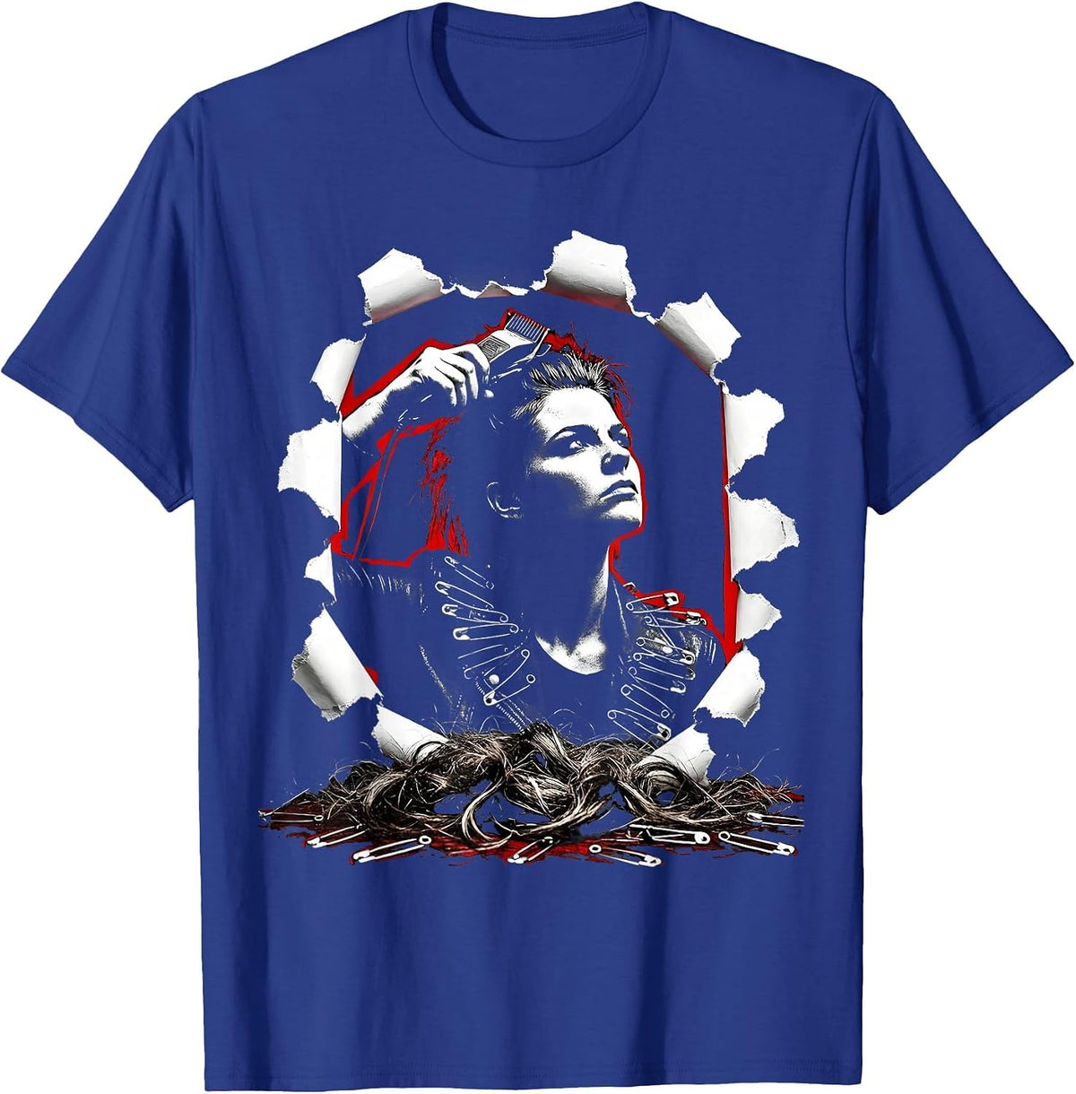 Bold Head Shave Graphic Tee for the Fearless T-Shirt - Royal Blue