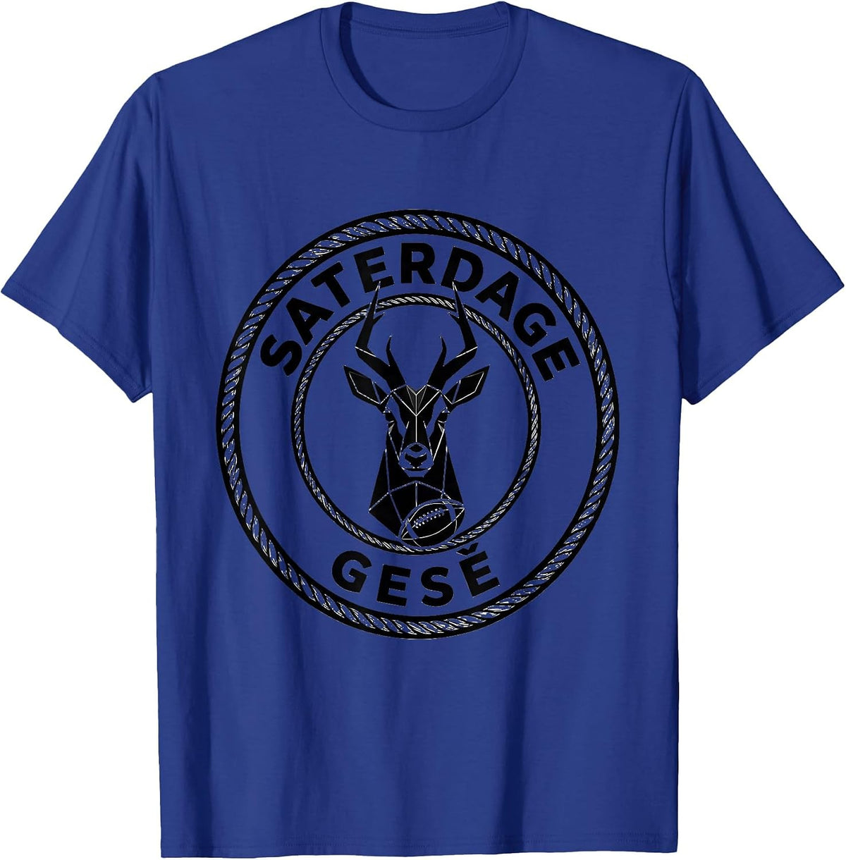 Saterdage Gesê Retro South African Rugby Bokke Fan Pride T-Shirt - Royal Blue