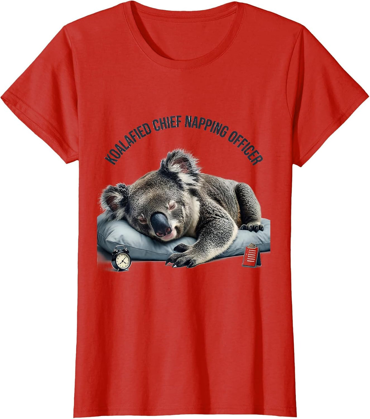 Women's Koalafied Chief Napping Officer Funny Koala Lover Gift T-Shirt - Red