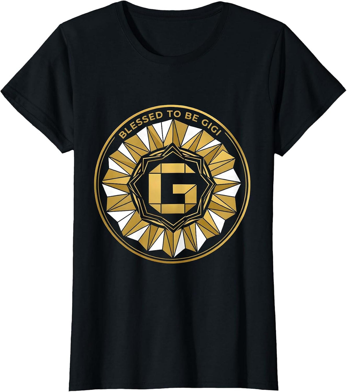 Women's Blessed to be Gigi Grandma Gift Design T-Shirt - Black