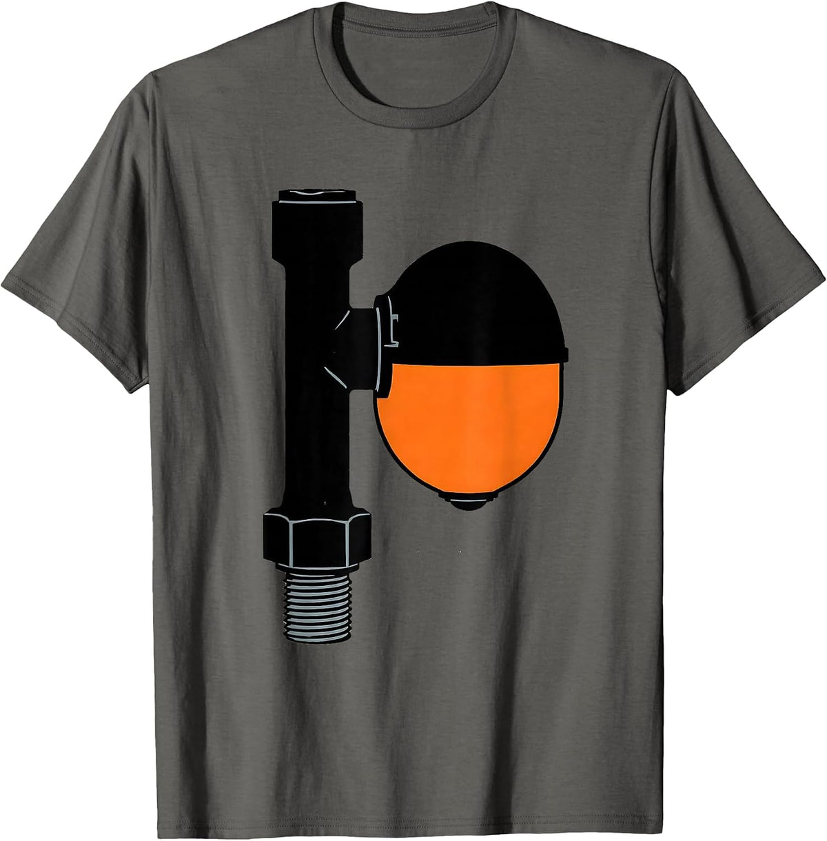 Plumber Toilet Fill Valve Funny Pipefitter Occupation Humor T-Shirt - Asphalt Grey