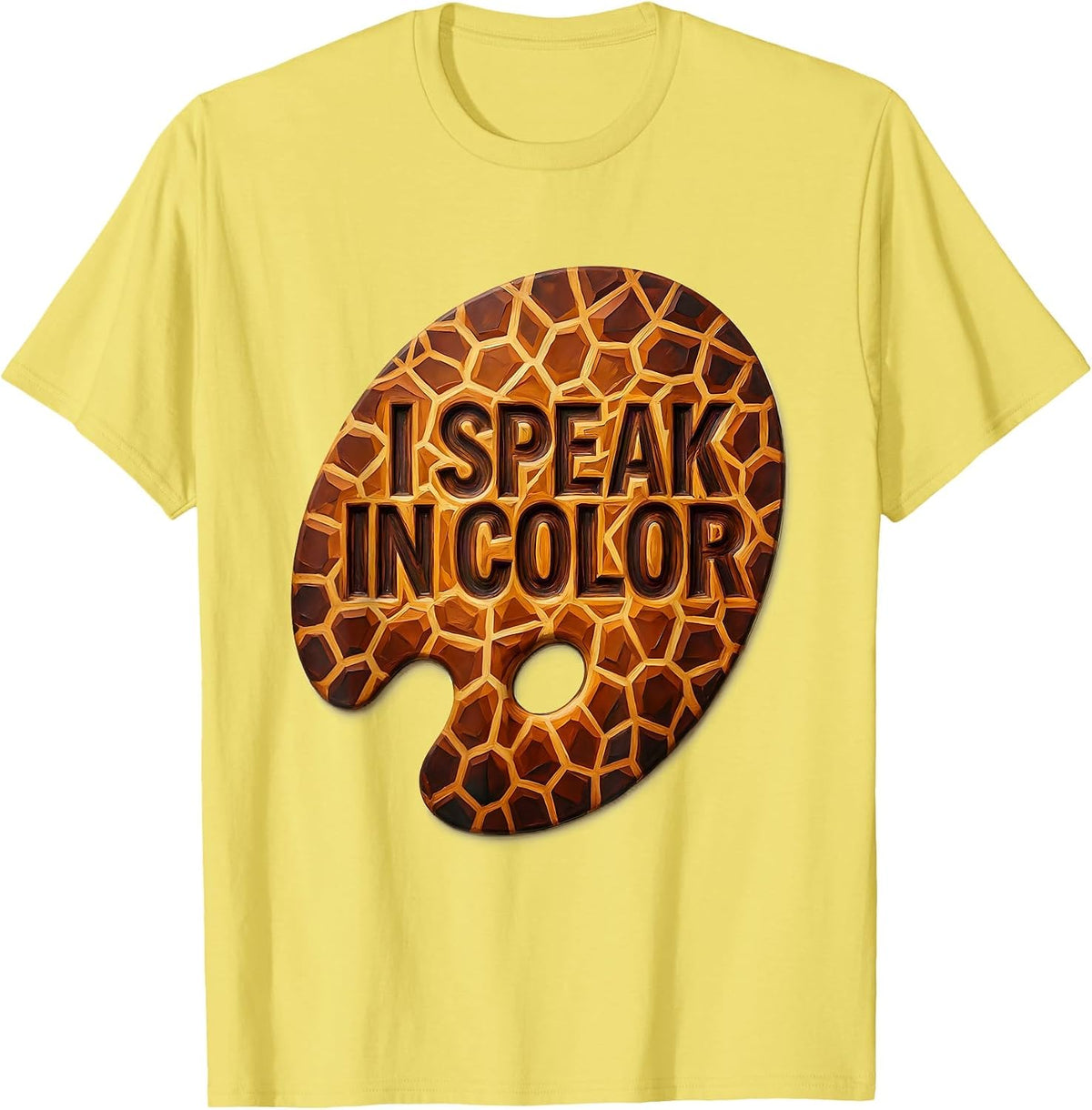 Men's I Speak In Color Art Teacher Design T-Shirt - Lemon Yellow