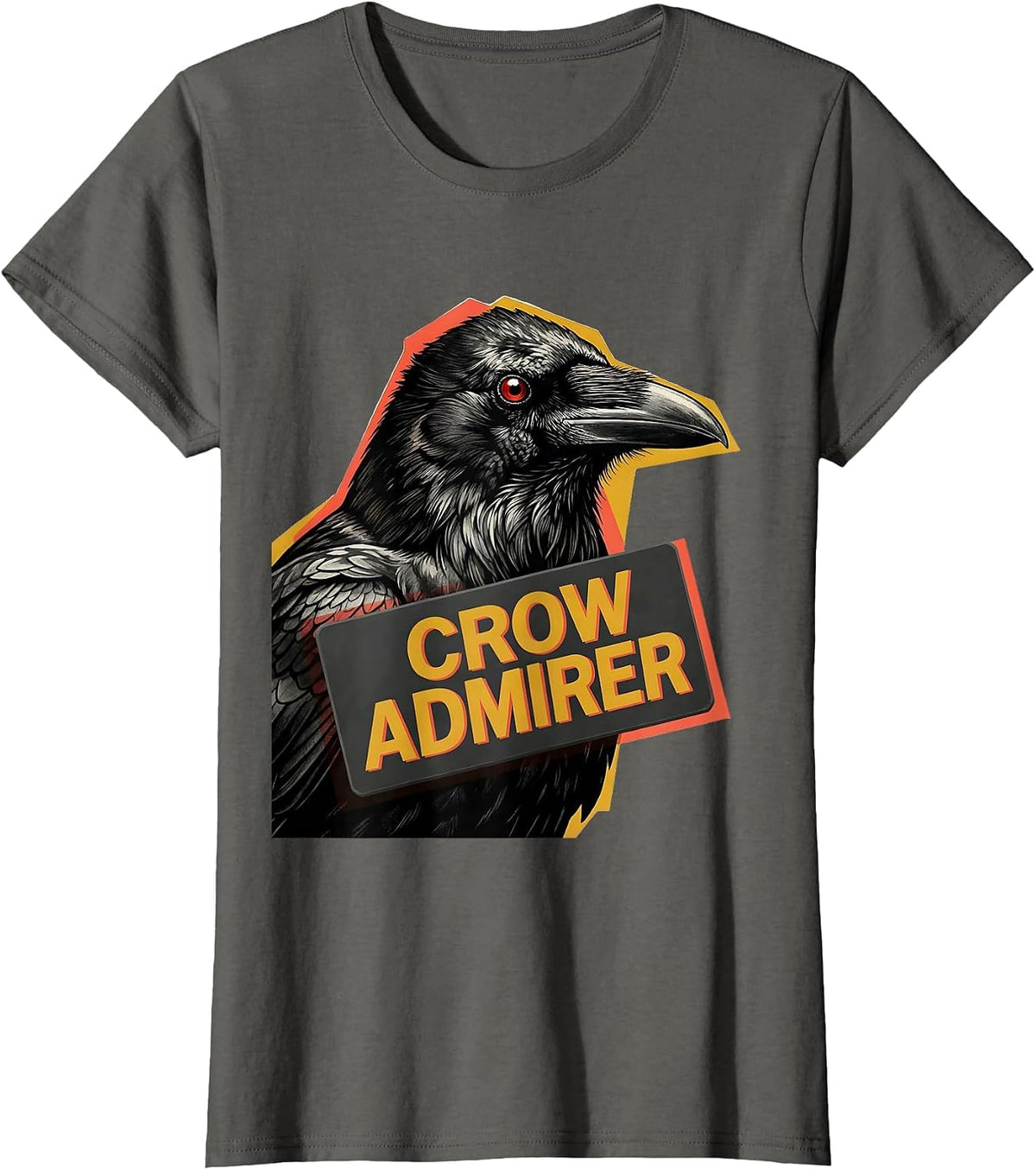 Women's Crow Admirer Gothic Crow Fan Bird Enthusiast Dark Humor T-Shirt - Asphalt Grey