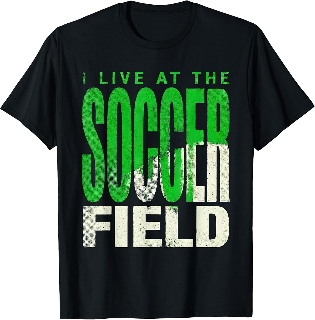 Men's I Live At The Soccer Field Soccer Dad Design T-Shirt - Black