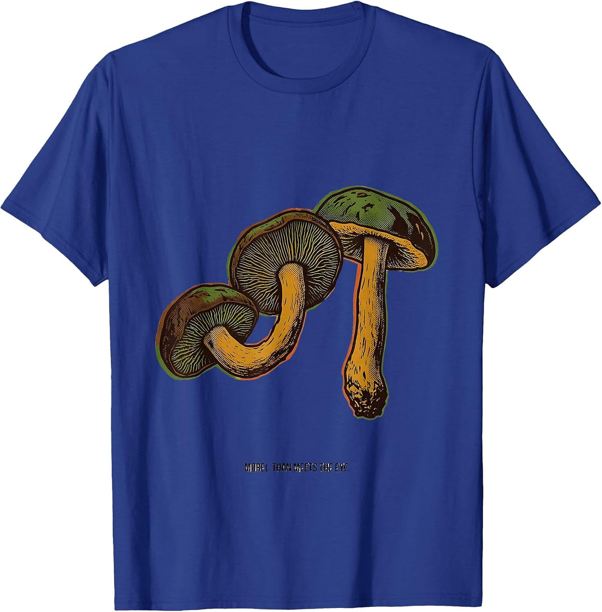Men's Morel Than Meets The Eye Whimsical Mushroom Foraging T-Shirt - Royal Blue