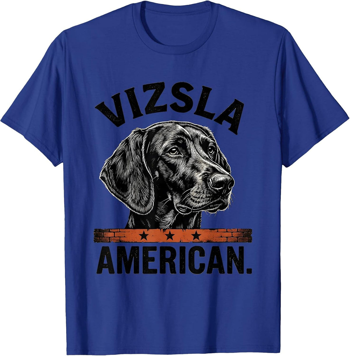 Vizsla American Patriotic Dog Breed Dad Pride Vintage T-Shirt - Royal Blue