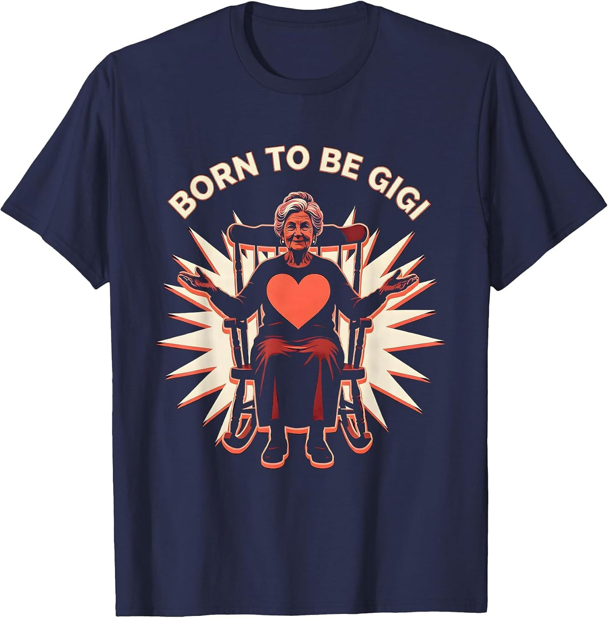 Men's Born to Be Gigi Grandma Pride Design T-Shirt - Navy Blue