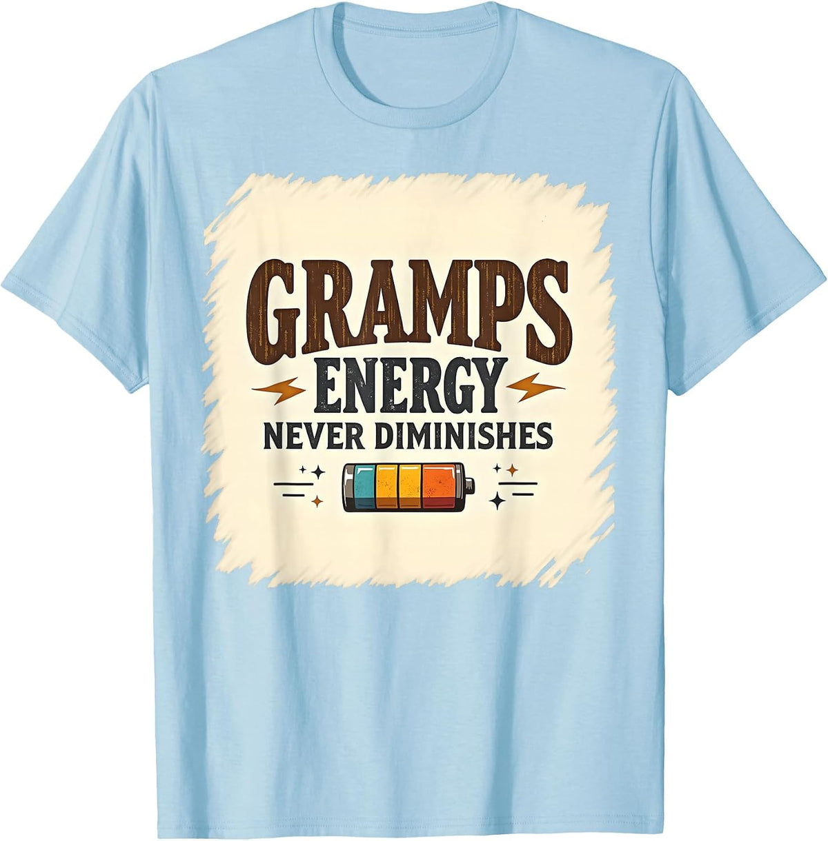 Gramps Energy Never Diminishes Grandpa Design T-Shirt - Baby Blue