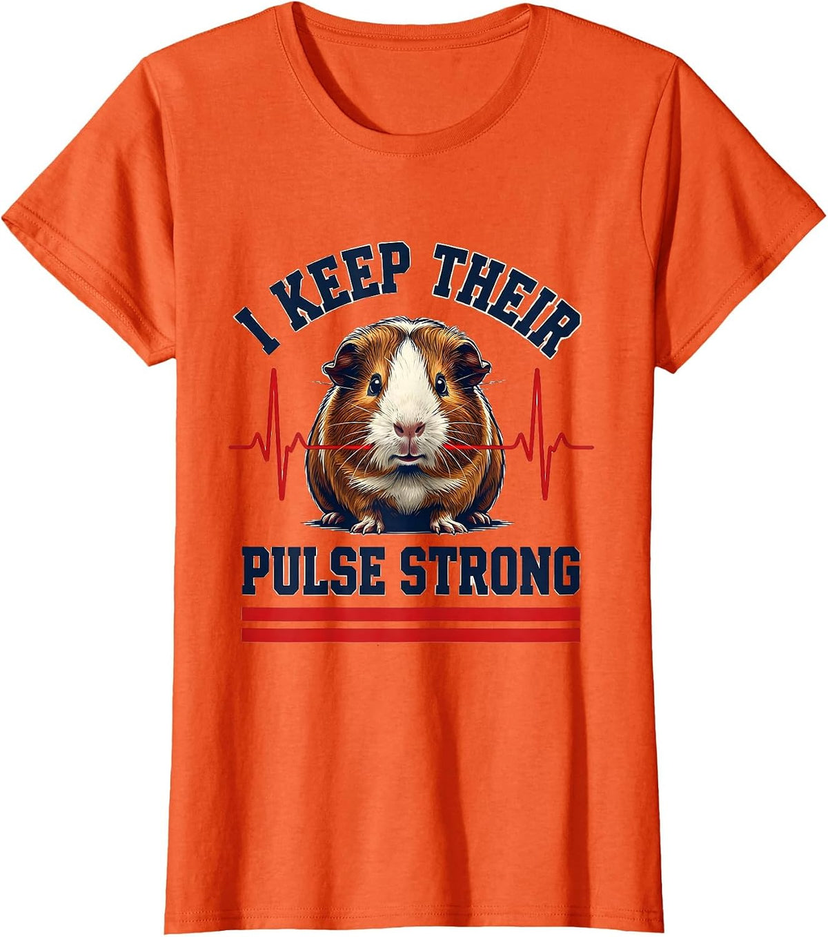 I Keep Their Pulse Strong Sports Vet Tech Veterinary T-Shirt - Orange