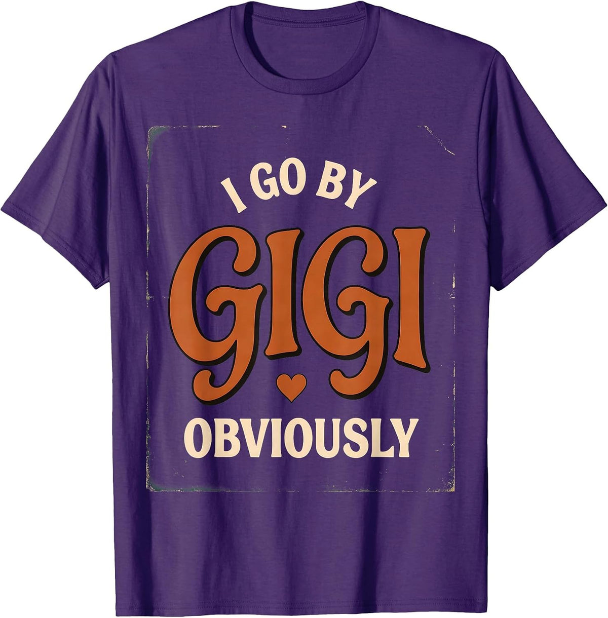 Men's I Go By Gigi Obviously Vintage Grandma Humor Gift T-Shirt - Purple