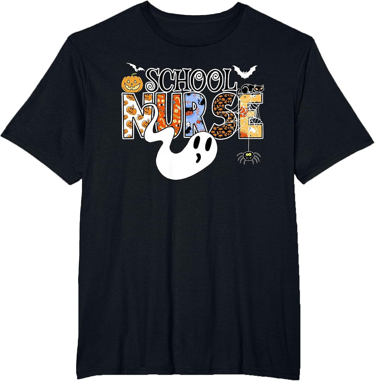 Fun School Nurse Halloween Costume School Nurse Halloween T-Shirt - Black
