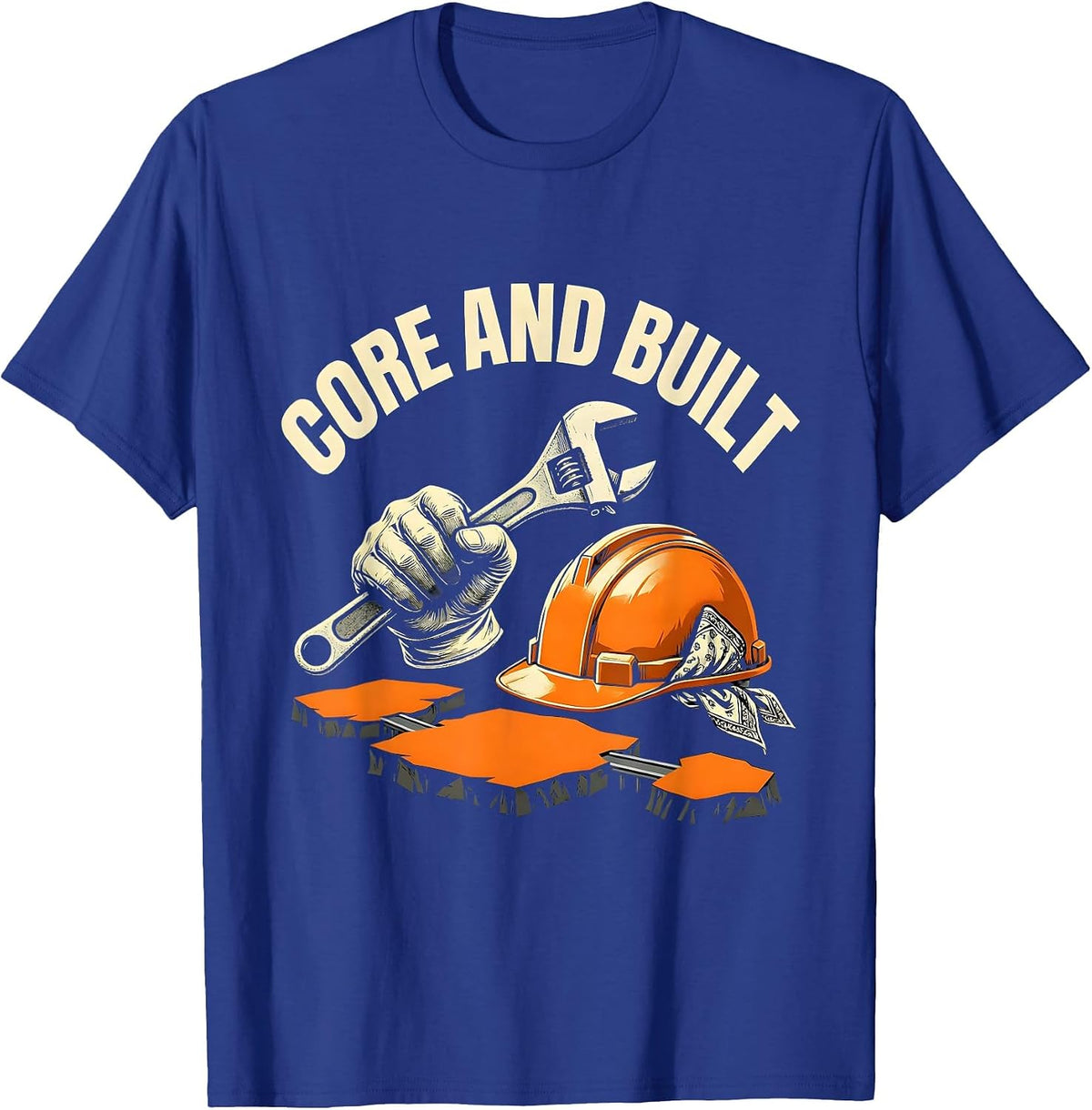 CORE AND BUILT Union Strong Labor Pride Skilled Worker T-Shirt - Royal Blue