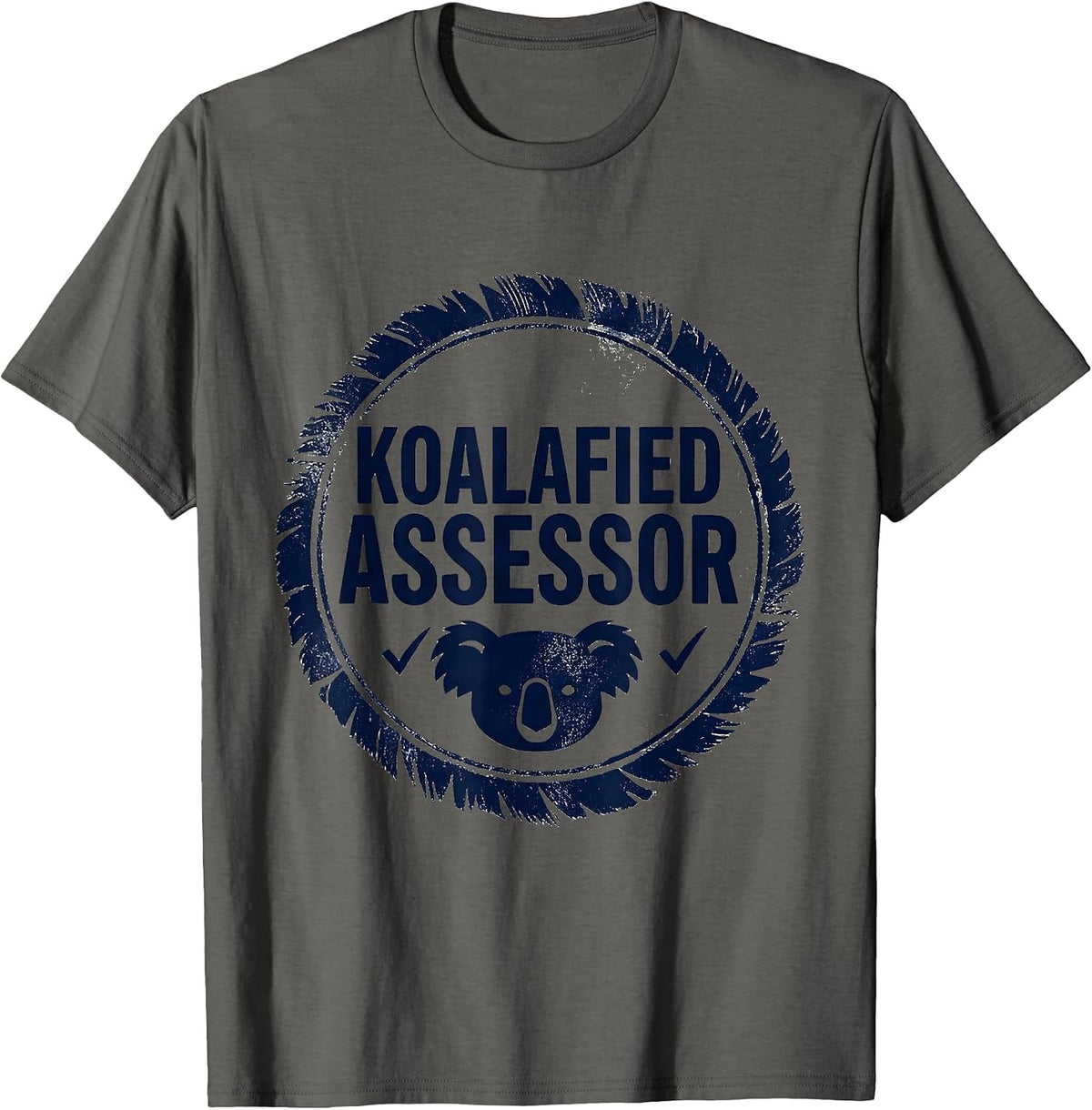 Koalafied Assessor Rubber Stamp Funny Koala Lover Gift T-Shirt - Asphalt Grey