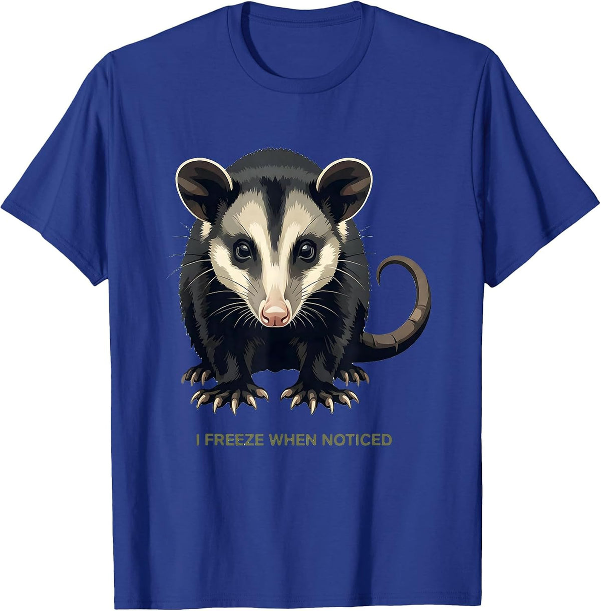 I Freeze When Noticed Midcentury Modern Opossum Meme Humor T-Shirt - Royal Blue