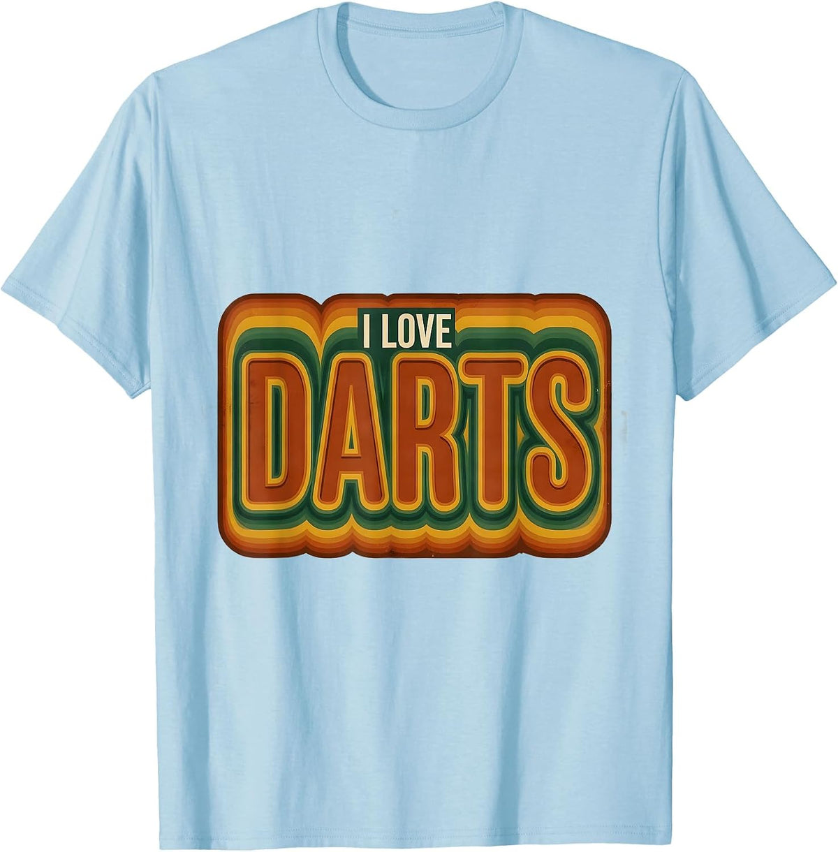 Men's I Love Darts Vintage Retro Fandom Enthusiast T-Shirt - Baby Blue