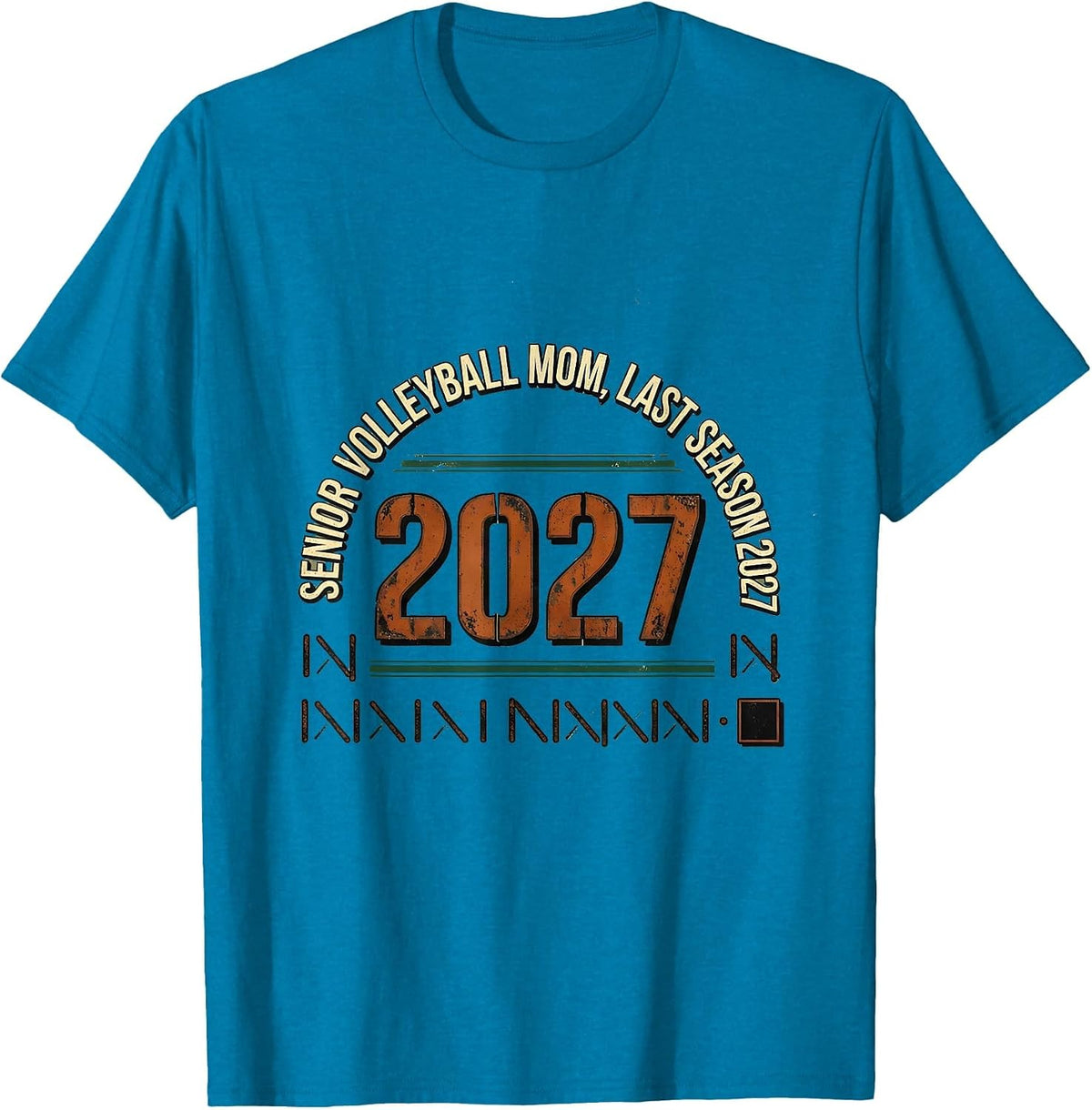 Senior Volleyball Mom Last Season 2027 Vintage T-Shirt - Sapphire Blue