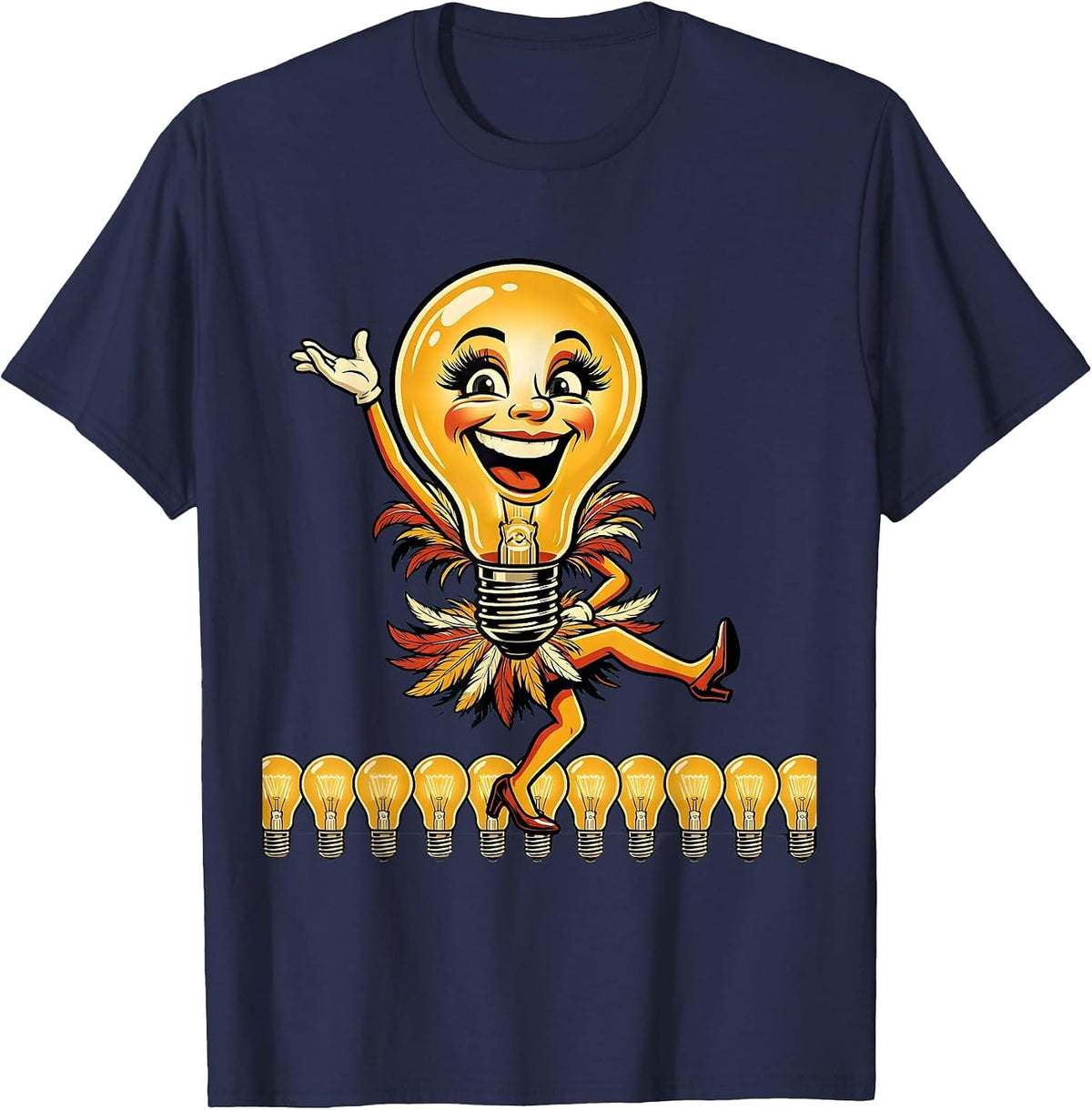 Men's In My Showgirl Era Stage Footlights Dancer T-Shirt - Navy Blue