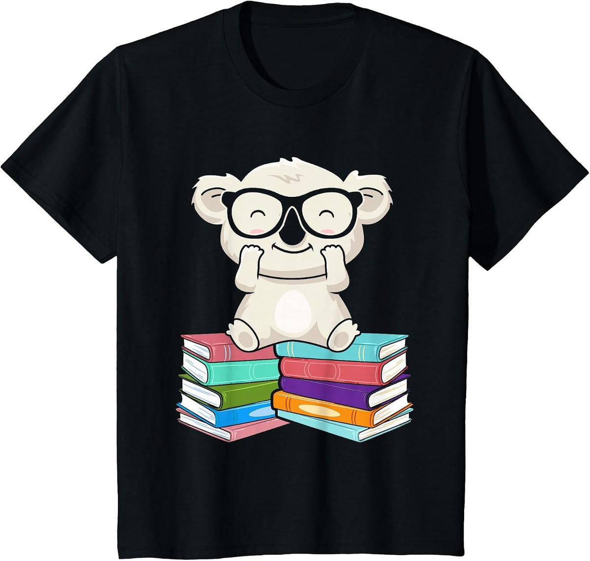 Bookworm Koala Bear Reading Librarian Koala Bear T-Shirt - Black