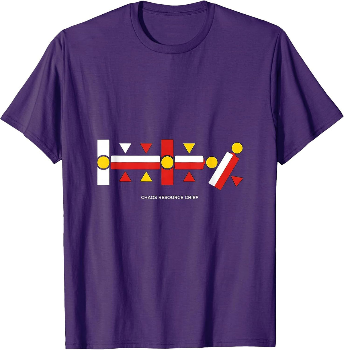 Men's Chaos Resource Chief Bauhaus Modernist Funny Chaos T-Shirt - Purple