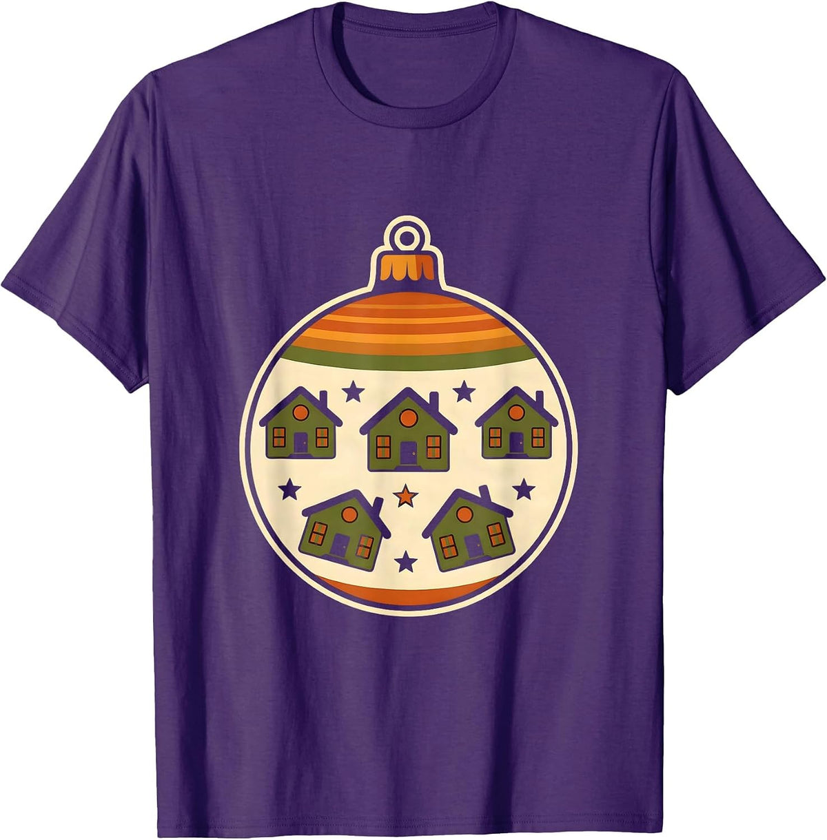 Sealed Badge Retro 70s Teacher Squad Christmas T-Shirt - Purple